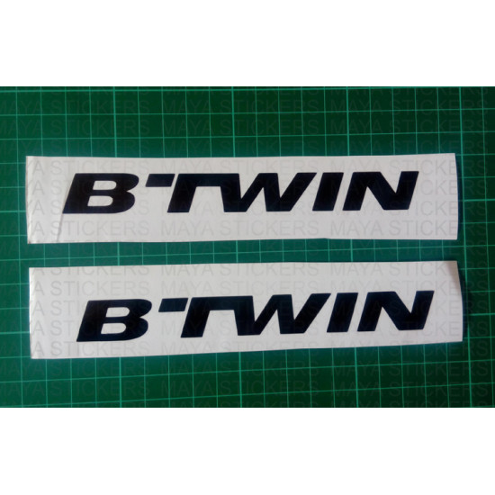 B'TWIN logo sticker for Bicycles, helmets ( Pair of 2 stickers )