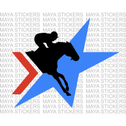 Jockey with horse racing logo sticker for cars, bikes and laptops