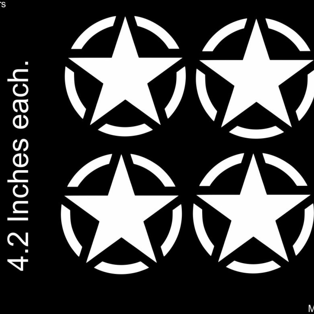 US Military star sticker decal for Royal Enfield and other bikes and cars