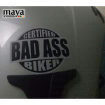 Bad Ass biker cool dual color bike sticker 