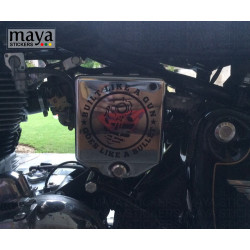 Made like a Gun, Goes like a Bullet custom sticker for Royal Enfield 