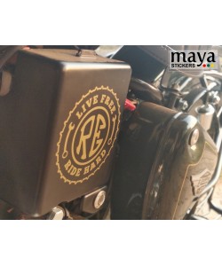 LIve free, ride hard battery box sticker for royal enfield bullet