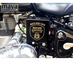 Boys ride toys, men ride enfield sticker for royal enfield classic 350 battery box