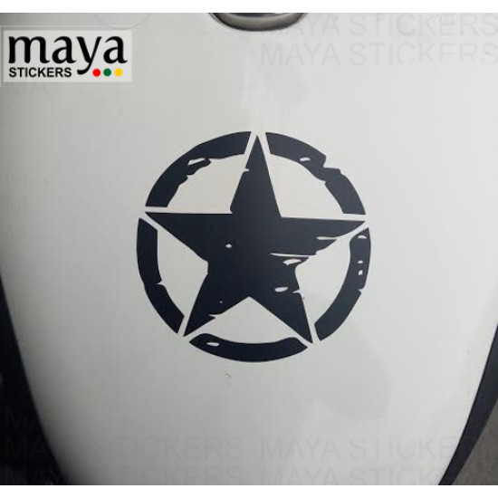 Star sticker with scratches design for cars and bikes ( Pair of 2 )