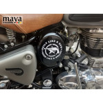 Built like a gun star and revolver design decal sticker for royal enfield bikes