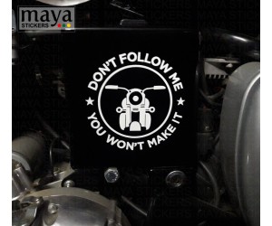 dont follow me stickers for royal enfield classic 350 silver