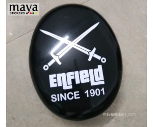 Crossed sword sticker on royal enfield classic 350 black 