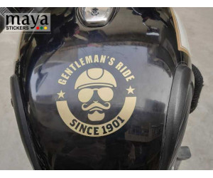 Gentleman's ride sticker on royal enfield tank 