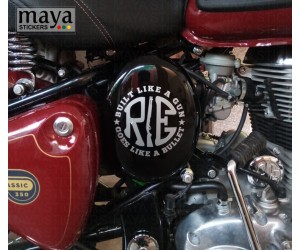 Made like a gun stickering Royal enfield classic 350 chestnut red sidebox