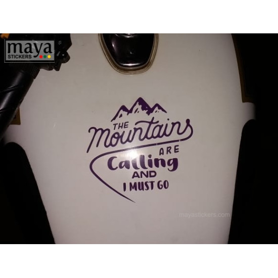 Mountains are calling sticker for Bikes, cars, laptops