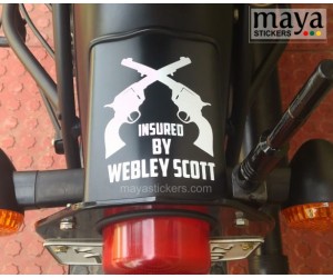 Insured by webley scott sticker for rear mudguard 