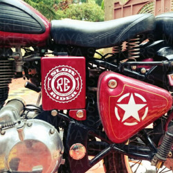 Slow rider royal enfield custom stickers. 