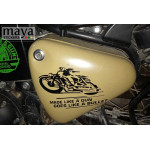 Made like a Gun, Goes like a Bullet retro racer stickers for Royal Enfield