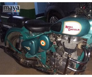Indian flag sticker on classic 500 teal green 