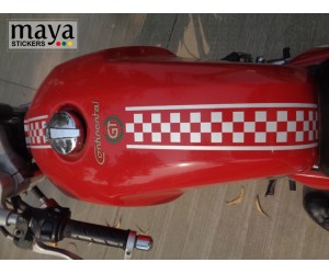 White racing stripes for Royal Enfield Continental GT red