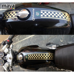Checkered stripes sticker for Royal Enfield continental GT fuel tank