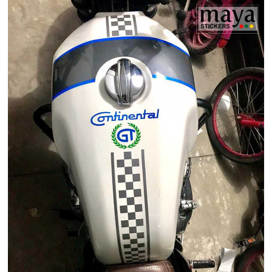 Checkered stripes sticker for Royal Enfield continental GT fuel tank