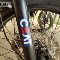 Ceat logo decal stickers with background. 