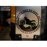 Yours may go fast but mine can go anywhere offroad sticker for RE Himalayan