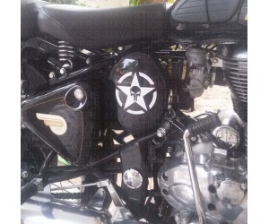 Skull and star sticker for Royal Enfield classic 350 oval box