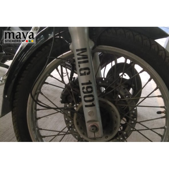 MLG 1901 number stencil style sticker for all Royal Enfield Classic and Bullet stumps