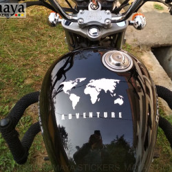 World Map adventure sticker for RE Himalayan, Thar, SUVs and cars