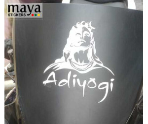 Adiyogi shiva sticker on honda cbr windshield
