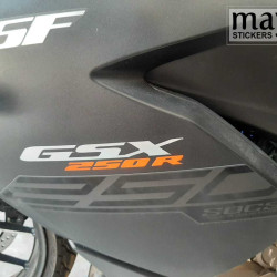Suzuki GSX250R logo sticker in dual color combination ( Pair of 2 stikcers )