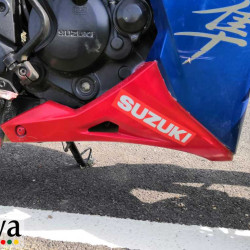 Suzuki logo sticker with background for cars, motorcycles, helmets