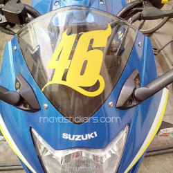 Valentino Rossi 46 number with devil horns sticker in custom colors and sizes