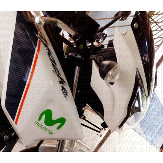 Movistar Motorcycle Sponsor Graphics Decals - 2 Pack, Vinyl Stickers By Twisted Melon Designs