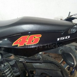 46 number Valentino Rossi racing sticker in Dual color for bikes, helmets