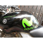 Movistar logo stickers in custom colors and sizes for motorcycles and helmets