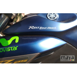 Revs your heart yamaha slogan decal stickers ( Pair of 2 stickers )