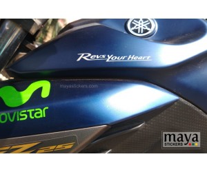 Revs your heart sticker on Yamaha FZ25 tank 