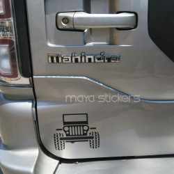 Jeep silhouette  stickers / decal for Mahindra thar and other jeeps