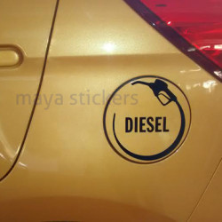 Diesel sticker for Car fuel lids - Unique design - custom colors available