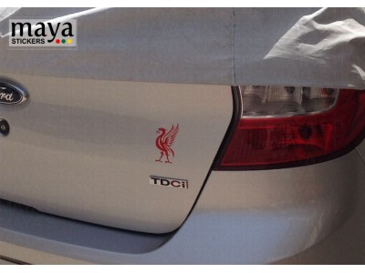 Liverpool fc stickers on ford figo white