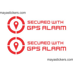 Secured with GPS alarm sticker / decal for car safety and security 
