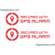 Secured with GPS alarm sticker / decal for car safety and security 