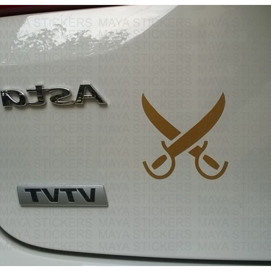 Two Crossed Swords Sticker