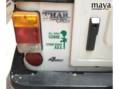All gave some, some gave all sticker for mahindra thar