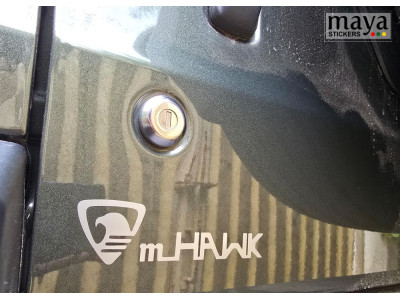 mhawk logo sticker on mahindra thar