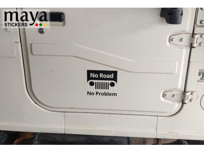 No road no problem offroad stickers for mahindra thar door