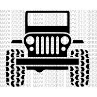 Jeep silhouette  stickers / decal for Mahindra thar and other jeeps