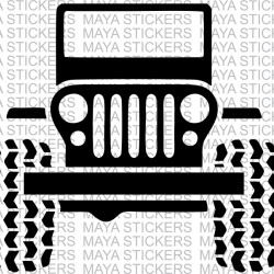 Jeep silhouette  stickers / decal for Mahindra thar and other jeeps