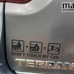 Dont touch my car sticker in custom colors and sizes