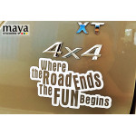 Where the road ends fun begins offroad sticker for SUVs and adventure bikes