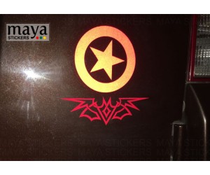 Tribal bat bumper sticker on tata safari 