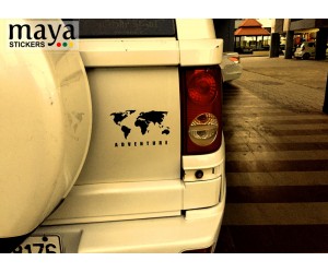 World map adventure bumper sticker for tata safari